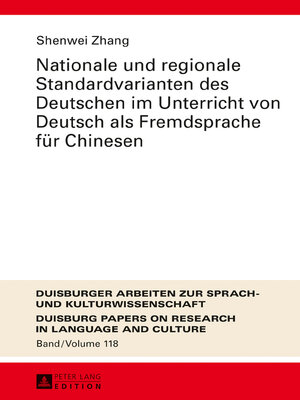 cover image of Nationale und regionale Standardvarianten des Deutschen im Unterricht von Deutsch als Fremdsprache für Chinesen